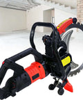 Tough As Nails Brushless Concrete Ring Saw With Integrated Dust Extraction Linkage Pump For Deep Wall Cutting And Precision Slotting, side view.
