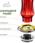 Durable Outdoor Hummingbird Feeder With Six Feeding Ports Built In Ant Moat And Bee Guard 18 Oz Capacity Easy To Clean
