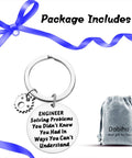 Engineer Solving Problems You Didnt Know You Had Keychain with gear charm and velvet pouch package included