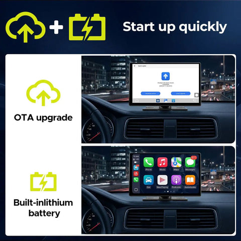 9 Inch Wireless Apple CarPlay Screen With Backup Camera And Built In Netflix YouTube And TikTok displaying dashboard setup