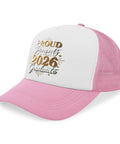 Proud Parent Of A 2026 Grad Womens Lightweight Pink Cap With Adjustable Buckle One Size Fits Most front side view