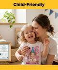 Smiling mother and daughter wearing printed shirts using Light Fabric Printable Heat Transfer Paper, child-friendly and eco-friendly.
