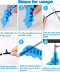 Instruction steps for using 2 In 1 Drip Irrigation Hole Punch And Fitting Insertion Tool Kit For One Quarter Inch PE Tubing