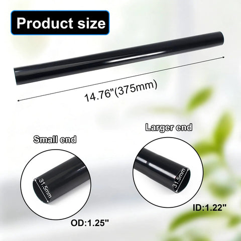 2 Pack Vacuum Extension Wand 1.25 Inch Tubes 14.75 Inch Each For Hard To Reach Areas, showing dimensions 14.76 and ends size