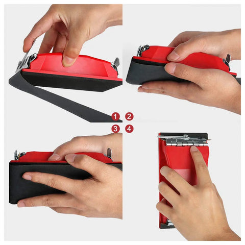 Pro Grade Wet Dry Sandpaper Set With Red Handle 90 Pieces Grit 400 Through 3000 Assorted Sheets 9x3.6 Inch For Automotive Sanding Wood Finishing Furniture Smoothing And Turning