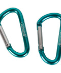 Deluxe Aluminum Carabiner Clips 2 Pack For Tools Keys And Gear, Ultra Lightweight, Not For Climbing Or Safety Use, Holds Up To 75 Pounds