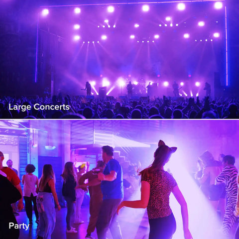 500W UV Blacklight Flood Light With Plug, 320-420nm Ultraviolet, illuminating a concert and dance party environment
