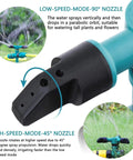 Rotating 360 Degree Lawn Sprinkler For Yard Coverage Up To 2000 Sq Ft With Auto Watering System installation close-up showing nozzle modes