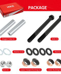 Spindle King Pin Tube Bushing Kit For EZGO TXT PDS 2001 And Up with components shown including tubes, bolts, washers, nuts, bushings