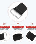 Close-up of Tough As Nails 2 Pack Motorcycle Battery Strap Slip Free with heavy duty metal buckle for secure holding.