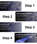 Pro Grade Desoldering Wick Braid For Easy Electronics Cleanup step-by-step guide on solder joint desoldering process.