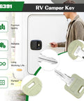 Person using Six Pack G391 RV Keys For Global Link Fastec Bauer Lippert Components Baggage Door Locks And Exterior Access Panels
