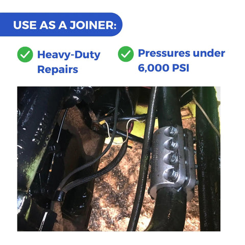 Fast In-Field Hydraulic Hose Repair Clamp For Leaks 1/2 Inch High-Pressure Hose Patch That Lets You Seal It Up On The Spot Without Removing The Hose, Durable Clamp Only used on equipment