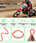 Gas Fuel Line Kit 3.28 Ft 3/16 Inch ID With 1/4 Inch Inline Shut Off Valve displayed with features and dirt bike background.