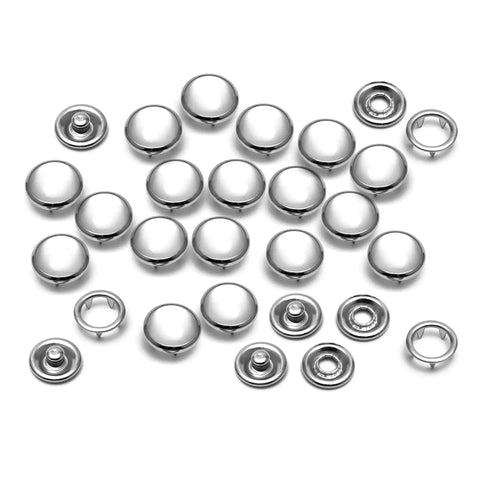 Pearl Snap Fasteners 20 Sets 10.5mm Cloudy White Pearl Popper Buttons for Western Shirts and Cowgirl Clothes