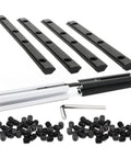 Four Pack 20 Series Aluminum Extrusion T Slot Corner Brackets With Screws Straight Line Connectors For 2040 2020 Profiles, black color