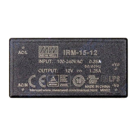 Heavy Lifter 12V Ac Dc Power Supply 15W Single Output With Compact Pcb Mount For Industrial Automation Systems Features Wide 85 To 305Vac Input Range And High Efficiency backside view with specifications