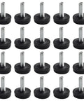 Adjustable M6 Furniture Leveling Feet With Screw On Glide And Plastic Base For Tables Chairs And Desks No Wobble Floor Protectors 20 Pack