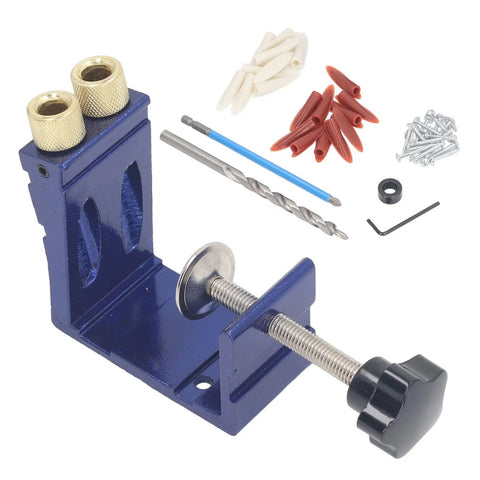 Pocket Hole Jig Kit For Woodworking Handy And Durable Mini Aluminum Alloy Guides For DIY Home Projects And Pro Carpentry Joint Angle Locator Tool Set For Precise Quick Setup with tools and accessories