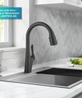 Dual Function Pull Down Kitchen Faucet With 18 Inch Reach Hose Aerated Stream For Filling Large Pots And Heavy Duty Spray