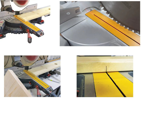 Top Shelf Zero Clearance Tape For Nail The Cut Precision And Crispy Clean Edges On Miter Or Table Saws With Heavy Duty PVC Build applied on miter saw.