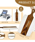 6-pack marble-and-wood cutting boards with handles; acacia wood and marble, 13.75 x 7.25 inches
