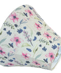 Floral patterned fabric lampshade with pink and blue flowers, featuring a spider fitter.