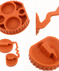 Universal EV Charging Port Cover Silicone Protector Waterproof Rain Shield For Electric Vehicles with flexible orange silicone design.