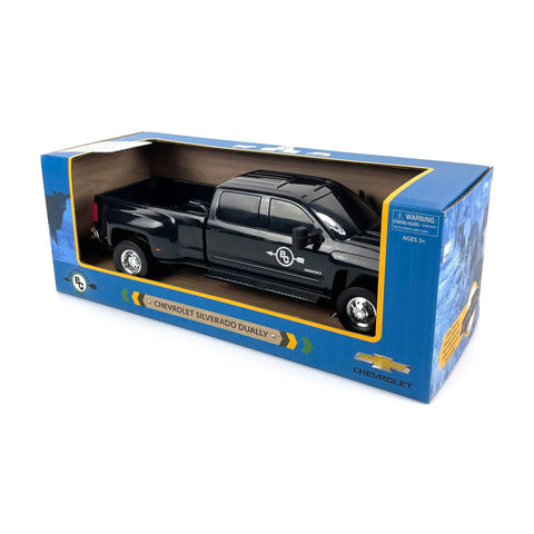 Chevrolet Silverado Dually Toy Truck With Trailer Hitch Realistic 1 To 20 Scale Farm Toy For Kids And Collectors in box