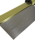 Pro Grade Half Blind Dovetail Kerfing Tool Extender with brass back and 0.25 inch square blade close-up image.