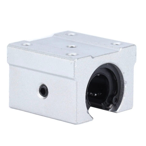 SBR16UU 16MM Aluminum Linear Slide Block with smooth glide ball bearing bushing for CNC routers and 3D printers.