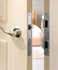 Heavy Duty Door Strike Plate Reinforcement For Front Door Security, Double Strike Plate For 5-1/2 Inch Hole Centers, Satin Nickel