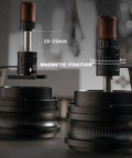 Game Changing 58mm Espresso Puck Distributor Tool With Adjustable Height and Eight Precision Needles to Break Up Clumps Quick for Creamy Fresh Pulls Daily shows adjustable height mechanism.