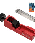 Spark Plug Gap Tool With 32 Blade Steel Feeler Gauge, red gap tool with universal fit for 10mm to 16mm spark plugs, gloves included