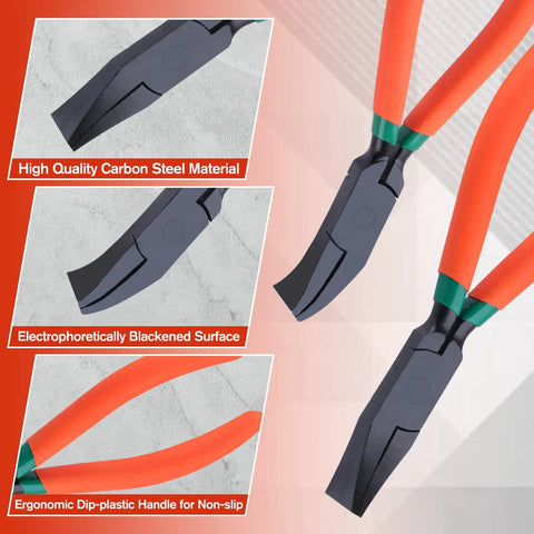 Beefy 2 Pack 7 Inch Metal Hand Seamers Pliers Set With Straight Jaw And 45 Degree Jaw For Sheet Metal Bending Flattening Edge Seaming And Forming Durable Carbon Steel Hand Tool displayed with ergonomic orange handles and high-quality carbon steel material.