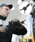 Kickass Lightweight Steel Bearing Puller Tool in use by mechanic extracting motorcycle hub with heavy duty guide rods