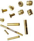 Straight Up Quality Polished Gold Plated 1911 Grip Screws Pins And Bushings Set components for customizing government commander models.