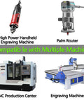 Nano Blue Coated CNC Wood Engraving Router Bit Set compatible with handheld engraving machine, palm router, CNC production center, and engraving machine.