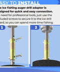 Heavy Duty Auger Adapter For K Drill Ice Augers 0.71 Inch Shaft To Clam Drill Plate Connector Includes Mounting Screws