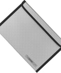 8x5 Inch Fireproof Document Bag With Zipper For Cash And Papers, 2000 Fahrenheit Rated Safe Money Bag, gray exterior, black edges