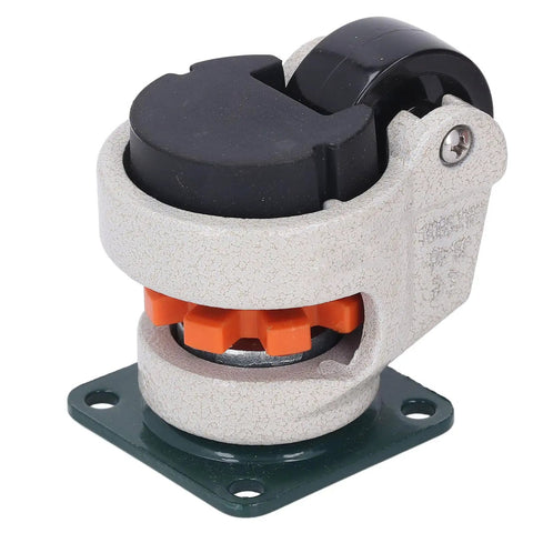 Leveling Caster Wheel 40mm Diameter Adjustable Height Plate Caster for Heavy Furniture and Equipment, side view