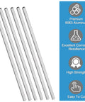 Six Piece Set Of 6063 Aluminum Round Tubes, 0.25 Inch Outside Diameter, 0.04 Inch Wall Thickness, 36 Inch Long Seamless Straight Tubing