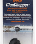 Packaging of One And A Half Inch ClogChopper Drain Cleaning Tool For Pipes, showcasing the tool's cutting edges and debris clearing capability.