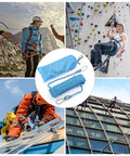 Beefy 12mm Static Climbing Rope With 10m and 20m Lengths, Rugged Polyester Build, CE EN 892 Certified shown in various outdoor uses.