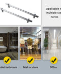 Stainless Steel Shower Door Handle For Glass Enclosures Built Tough Grab Bar With Adjustable Hole Distance 304 Grade Durable Bathroom Accessory Includes Hardware 250mm Length for bathroom, office, or store glass doors