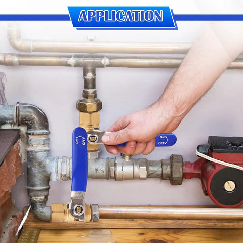 Installing Full Port Three Quarter Inch Beefy Brass Ball Valve 2 Pack on pipe, heavy duty shut off for water oil gas lines