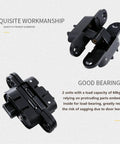 180 Degree Swing Concealed Hinges for Wood Doors and Folding Doors, Heavy-Duty 60Kg Capacity, showed in black metal.