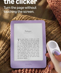 Hustle Free Pocket E Reader With Edge To Edge Color Display And Next Level Six Week Battery Life Quick Load Times and Ultra Thin Design showing page turner.