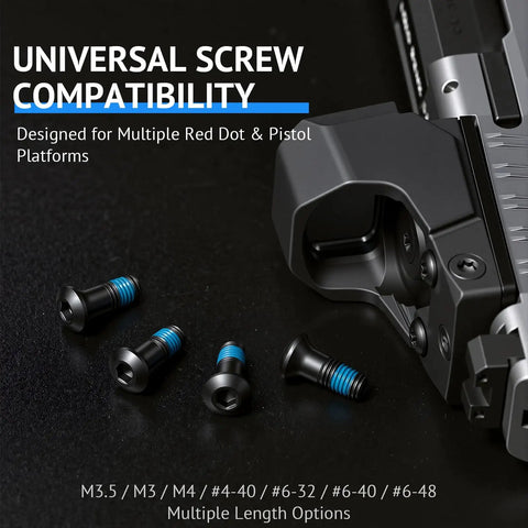 Heavy Duty Red Dot Sight Screw Kit With Multiple Size Mounting Hardware For Pistols And Optics Drop In Setup No Sweat Rigging screws on pistol