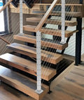 Tough As Nails 42 Inch Stair Handrail Post Made From Real 304 Stainless Steel With Pre Drilled Base for indoor wooden staircase.